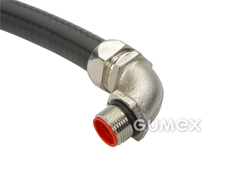 Konektor NORTIGHT CB90 198 M, rozměr 1/2", vnější závit M20x1,5mm, IP67, koleno 90°, poniklovaná mosaz, -45°C/+105°C